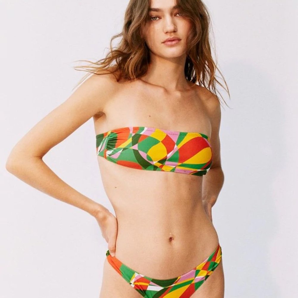 WITH JEAN Belle Bandeau Bikini Set | Geo
